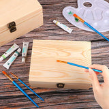 ADXCO 3 Pack Unfinished Wood Treasure Chest Decorative Wooden Box Pine Wood Box with Locking Clasp for Crafts, Art, Hobbies, Projects, Jewelry Box ADXCO