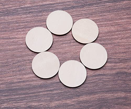 Sowaka 50 Pcs Unfinished Wooden Circle Discs Round Small Blank Natural Wood Slices for Crafting Writing DIY Project Ornament Painting Art Home sowaka
