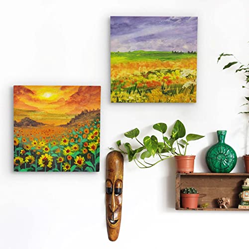 Unfinished Birch Wood Canvas Panels Kit, Falling in Art 2 Pack of 20 x20’’ Studio 3/4’’ Deep Cradle Boards for Pouring Art, Crafts, Painting, and Falling in Art