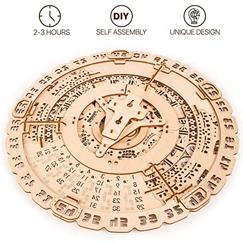 Wood Trick Mayan Wall Calendar 3D Wooden Puzzles for Adults and Kids to Build - 16" - Wooden Model Kit - Aztec Calendar Wood Trick