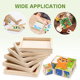 BESPORTBLE 6pcs Unfinished Wood Tray for Home Decor and Craft Projects - Painting Tray Puzzle Blocks Tray for Kids BESPORTBLE