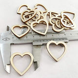200Pcs Hollow Heart Shape Wood Craft, Unfinished Wooden Heart Cutout Shape Natural Hand-Made Home Decoration Wooden Embellishments 10-30mm(200Pcs) HEEPDD