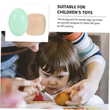 DECHOUS 1 Set Easter Eggs Unfinished Wooden Egg Wooden Egg Stand Wooden Egg Holder Easter Egg Cup Wooden Fake Eggs Artificial Food Props Easter Egg DECHOUS