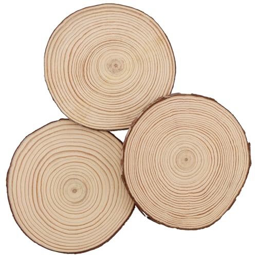 KINJOEK 30 PCS Natural Wood Slices 5.1-5.5 Inch with Bark Unfinished Wood Circles for Coasters DIY Crafts Wedding Decorations Christmas Ornaments - WoodArtSupply