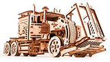 Wood Trick Big Rig Mechanical Toy Truck - 14x6″ - Powerful Rubber Band Motor - Realistic Semi Truck Wooden Model Kit for Adults and Kids - 3D Wooden Wood Trick