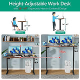 PayLessHere 48 Adjustable Height Standing Desk Computer Desk with Large Space and Headphone Holder Office Desk with Electric Lifting and 2 Memory PayLessHere