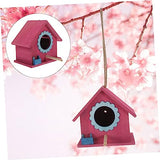 Kisangel Wooden Bird House Bird Nest Craft Bird House Unfinished Birdhouses Mini Bird Wood Bird Cage House Wooden Bird Nest Hanging Bird House Wood Kisangel