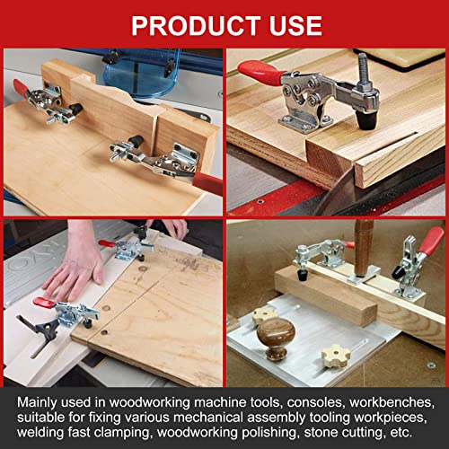 chfine 10 Pack Hold Down Toggle Clamps Woodworking Latch Antislip Red Hand Tool Holding Capacity Antislip Horizontal Heavy Duty Toggle Clamp 201B chfine
