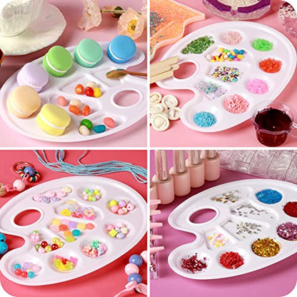 FANDAMEI 20 PCS Oval Paint Tray Palettes, Plastic Paint Tray Palettes, Paint Palettes Paint Pallets with Thumb Hole, for Adults & Kids, for Painting