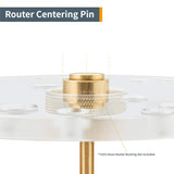 POWERTEC 71022 dia 6-1/2" Clear Acrylic Router Sub Base Plate w/Centering Pin, Screws and Multiple Holes, Fits Porter Cable, Bosch, Craftsman, POWERTEC
