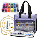 ATTERET Full Range Embroidery and Cross Stitch Starter Kit with Premium Storage Organizer Bag, Includes 99 DMC Coded Cotton Threads, 9 Metallic ATTERET