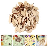 Wooden Crafts Wood Fish Cutout 50pcs Unfinished Wooden Shapes Mini Fish Shaped Slices Pieces DIY Embellishment for Summer Ocean Nautical Decoration VOSAREA