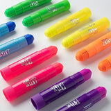 Idiy Tempera Paint Sticks (12 pack Neon Vibrant Colors)- Classroom School Supplies Arts & Crafts Projects, Draw & Paint on Wood, Paper, Ceramic, Idiy
