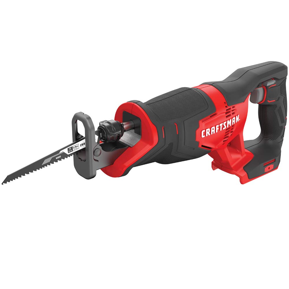 CRAFTSMAN V20 Reciprocating Saw, Cordless, 3,000 RPM, Variable Speed Trigger, Quick Easy Blade Change, Bare Tool Only (CMCS300B) - WoodArtSupply