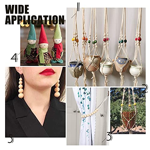 PH PandaHall 500pcs Natural Wooden Beads 10mm Ball Spacer Beads Unfinished Wood Beads Macrame Beads for Tassel Christmas Tree Hanging Holiday Decor PH PandaHall