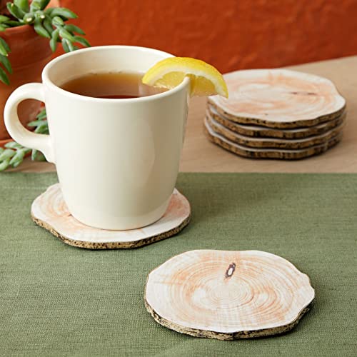 Wooden Coasters for Drinks - Natural Wood Drink Coasters Set for Modern  Home