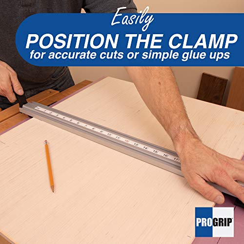 ProGrip Straight Edge Clamps Ideal for Cutting Large Sheets of Plywood and Dado Slots (All 3 Clamps 24, 36 and 50 inch) Peachtree Woodworking Supply