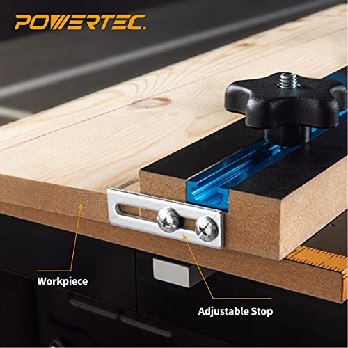 POWERTEC 71395 Taper/Straight Line Jig for Table Saws with 3/4” Wide by 3/8” Deep Miter Slot POWERTEC