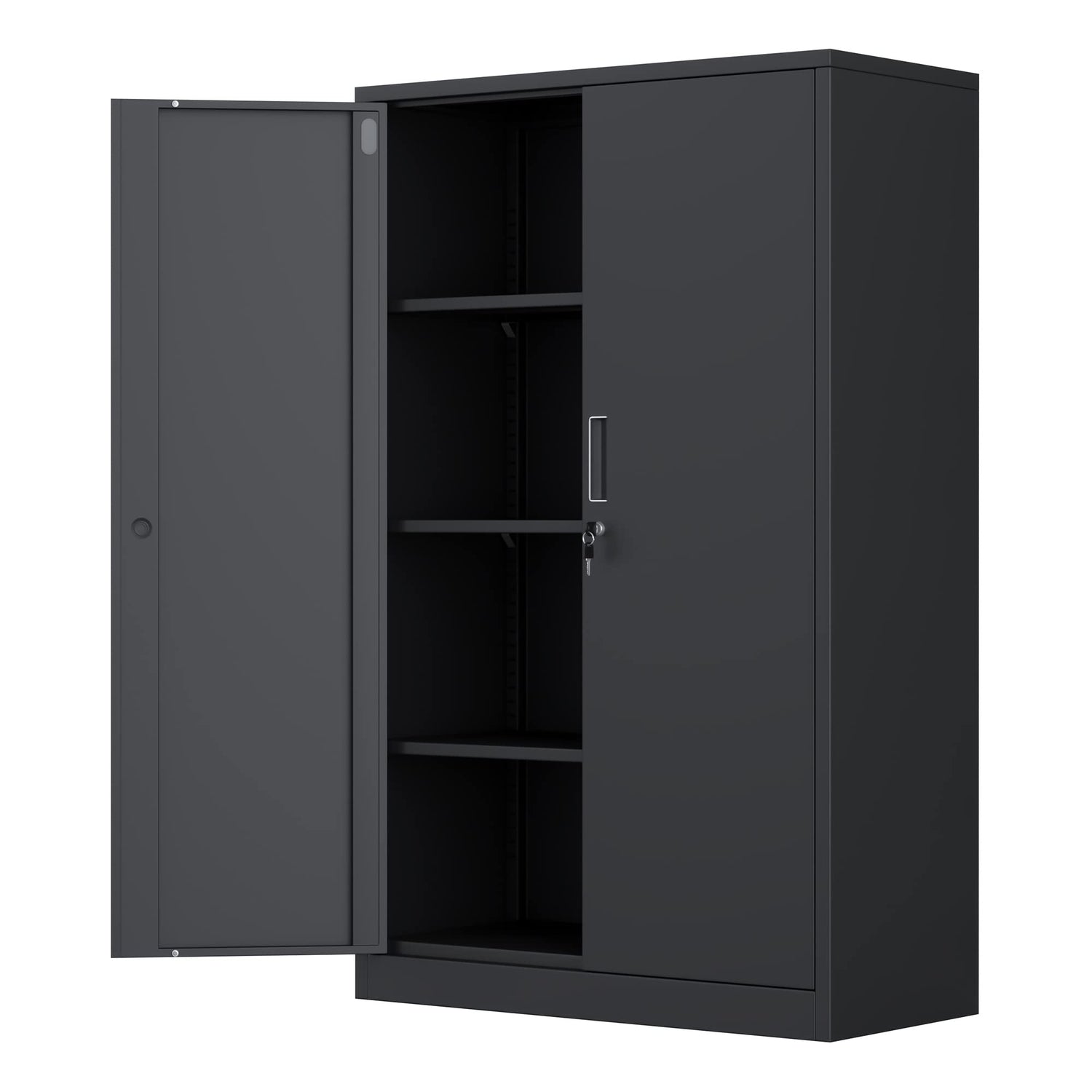 iJINGUR Metal Storage Cabinet with Locking Doors and 3 Adjustable Shelves, 53.5-Inch Tall Lockable Steel Storage Cabinets for Home Office Garage iJINGUR