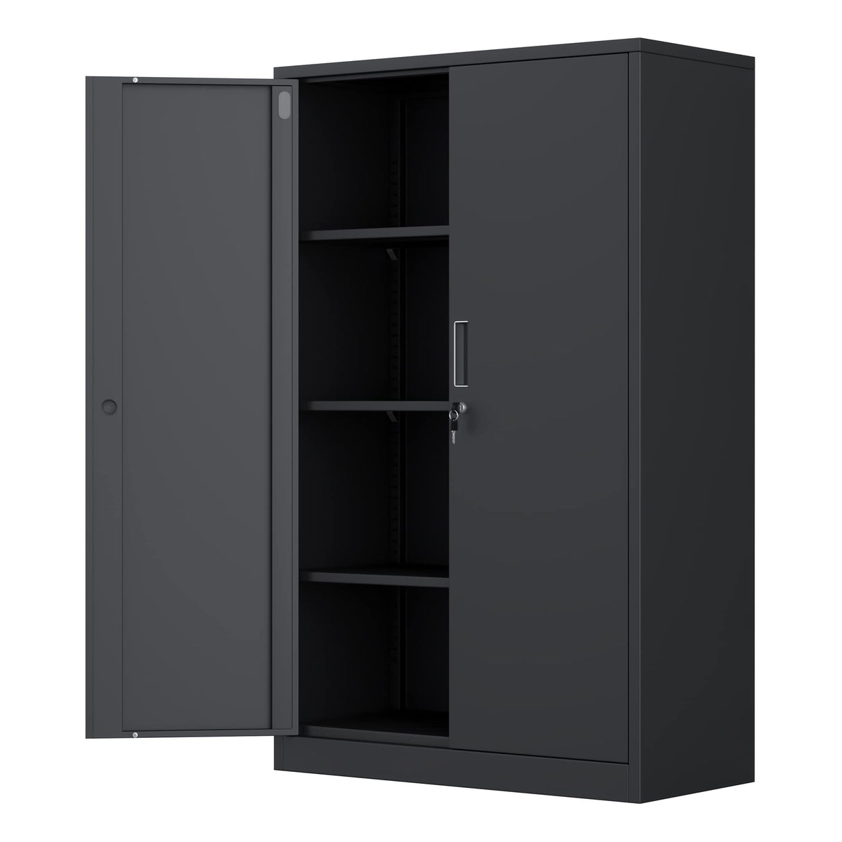 iJINGUR Metal Storage Cabinet with Locking Doors and 3 Adjustable Shelves, 53.5-Inch Tall Lockable Steel Storage Cabinets for Home Office Garage iJINGUR