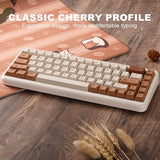 YUNZII Coffee Cat Dye Sub PBT Keycaps,152 Full Keys Dye Sublimation PBT Custom Keycaps with Key Puller for Cherry Gateron MX Switches Mechanical YUNZII