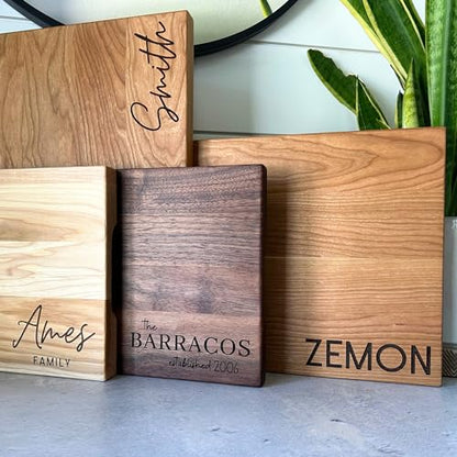 Personalized Engraved Wood Cutting Board - 9 Designs and 3 Wood Types - Made in the USA - Custom Wedding Gift, Anniversary Gift, Housewarming Gift, - WoodArtSupply