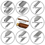 DEEFIINE 8pcs HSS Wood Turning Tools Lathe Chisel kit with Beech handle DEEFIINE