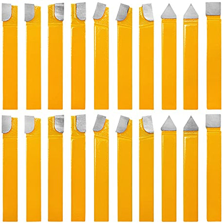 PNBO 20 pc 3/8"Carbide Tip Tipped Cutter Tool Bit Cutting Set For Metal Lathe Tooling. PNBO