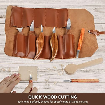 Tekchic Wood Carving Tools Whittling Kit- Woodworking Kit Large Whittling Kit, Deluxe Spoon Carving Knife Kits for Beginners, 13 Knives Set with - WoodArtSupply