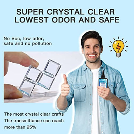 JDiction UV Resin, Upgrade 300g High Viscosity Hard UV Resin with Crystal Clear Resin Kit for Doming, Sealing, Coating, and Casting JDiction