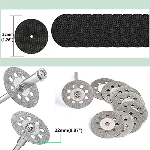 Cutting Wheel Set for Dremel Rotary Tool, HSS Circular Saw Blades, Resin Cutting Discs, 545 Diamond Cutting Wheel, Accessories Cutting Discs with FOTYBEI