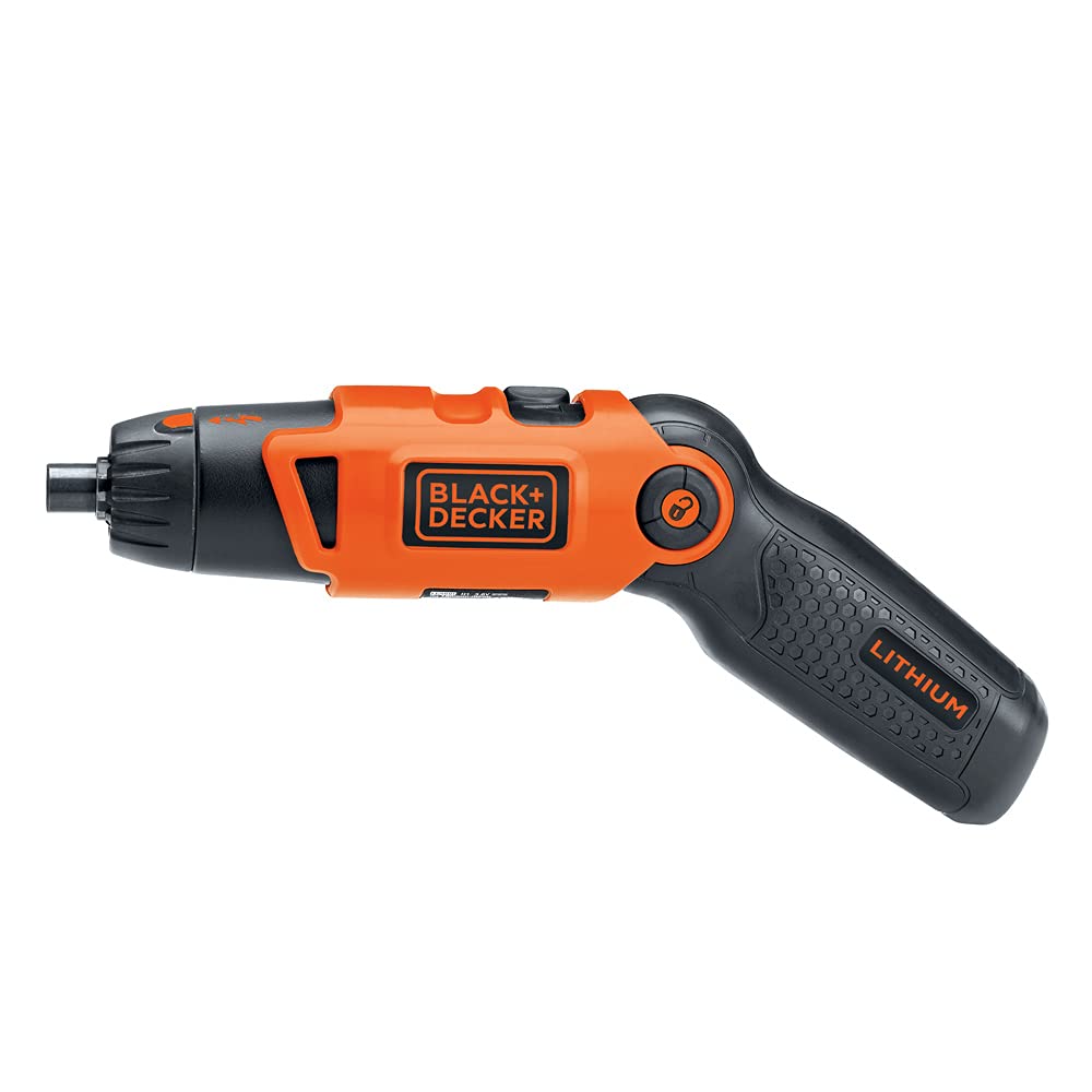 BLACK+DECKER Cordless Screwdriver with Pivoting Handle, Electric Screwdriver, 180 RPM, 3.6V, Charger and 2 Hex Shank Bits Included (Li2000)