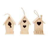 8" Wooden Assorted Birdhouse by Make Market - Unfinished Birdhouse Made of 100% Wood, Outdoor Nesting Boxes - Bulk 6 Pack Make Market