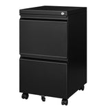 AFAIF 2 Drawer File Cabinet with Lock, Office File Cabinet, Under Desk Small File Cabinet for Home Office, Metal Rolling Vertical Filing Cabinet for AFAIF