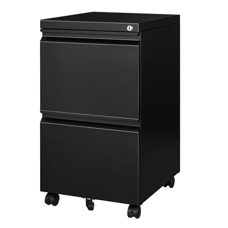 AFAIF 2 Drawer File Cabinet with Lock, Office File Cabinet, Under Desk Small File Cabinet for Home Office, Metal Rolling Vertical Filing Cabinet for AFAIF