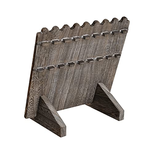 Ikee Design Set of 2 Wood Necklace Jewelry Display Stand for 8 Necklaces, Necklace Display Holder, Wood Plank Necklace Display Stand, Coffee Color Ikee Design