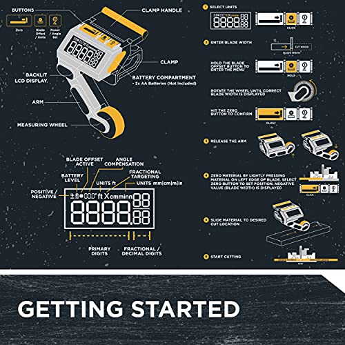 REEKON M1 Caliber Measuring Tool for Miter Saws – Eliminates Need to Measure & Mark Materials, Reduces Cut Time and Increases Safety, Measures Flat & REEKON