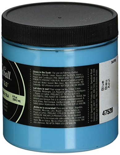 Speedball Fabric Screen Printing Ink, 8-Ounce, Night Glo Blue, Glow in The Dark Speedball
