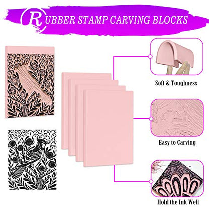 Linoleum Blocks for Printmaking (12pack) and Stamp Carving Tool