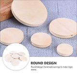 Holibanna 50pcs Wood Earring Ingredients Wood Earrings Round Wooden Discs DIY Earrings Wood Ear Drop Stud Wooden Earring Pendant Circle Earrings Holibanna