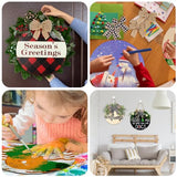 DIYDEC 6 Pack Wood Circles for Crafts 14 Inch Unfinished Wood Slices Blank Wooden Door Hanger Sign Round Wood Discs with Bows Twine Glue Point for DIYDEC