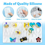 Mocoosy 182Pcs Resin Molds Silicone Kit for Beginners, 32 Cavities Pendants Molds for Epoxy Resin Casting, Variety Shaped Keychain Making Set DIY Mocoosy