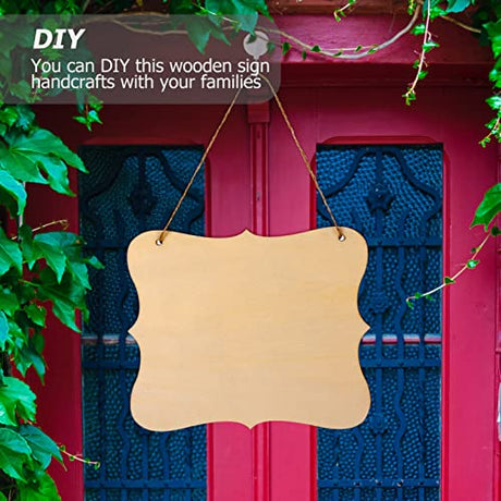 Tofficu 12pcs Shaped Wood Chips Unfinished Wood Banner DIY Wood Pallet Sign Blank Hanging Sign Craft Wood Planks Blank Wood Sign Unfinished Wood Tofficu