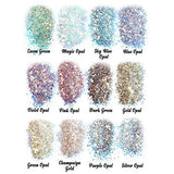 LET'S RESIN Opal Chunky Glitter for Resin, 12 * 10g Craft Powder for Tumblers/Slime, Iridescent Chameleon Glitter Sequins Festival Decor(Each 0.35oz) LET'S RESIN