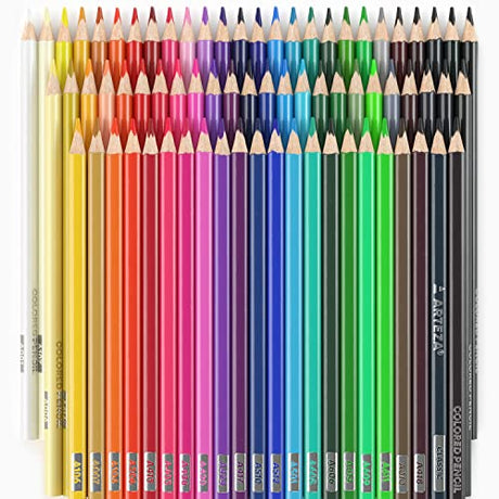 ARTEZA Colored Pencils for Adult Coloring with Case, 72 Assorted Drawing Pencils in Vibrant Colors, Pencil Set for Coloring Books and Journals, ARTEZA