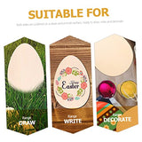 Abaodam 12pcs Easter Wood Chips Easter Wooden Egg Cutout DIY Graffiti Chip Unfinished Wooden Shapes Easter Egg Hanging Decor Wood Crafts Unfinished Abaodam