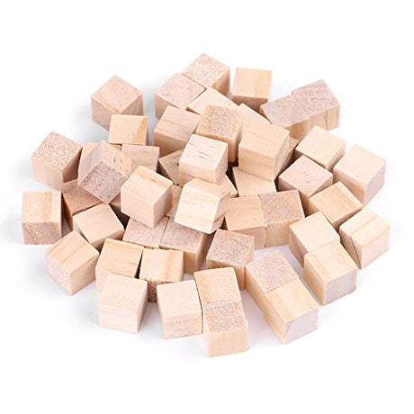 50pcs Wood Cubes for Craft WoodBlocks Handmade Woodcrafts for DIY Crafts Kids Toy Home Decoration(10mm) Hztyyier