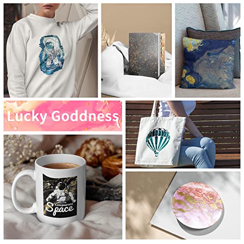 Infusible Transfer Ink Sheets for Cricut Mug Press,Marble Sublimation Ink Sheets for Tumblers Blanks Tshirts,8 Sheets 12x12inch Lucky Goddness
