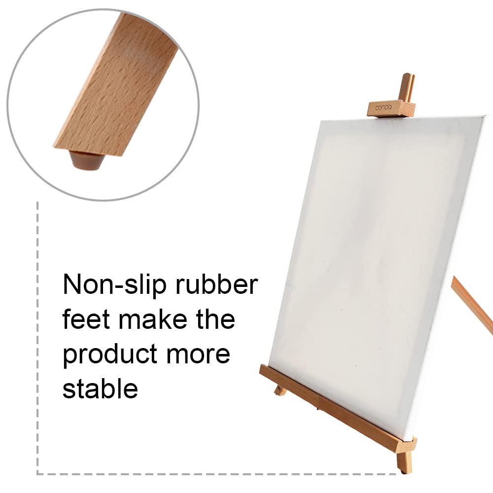 CONDA 31-1/2 inch A-Frame Easel, Adjustable Beechwood Tripod Display Stand, Holds Up to 27" Canvas, Portable Table Desktop Painting Picture Holder conda