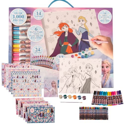 Disney Frozen Creative Coloring Canvas Painting and Activity Set for Kids, 1000+ pcs - WoodArtSupply